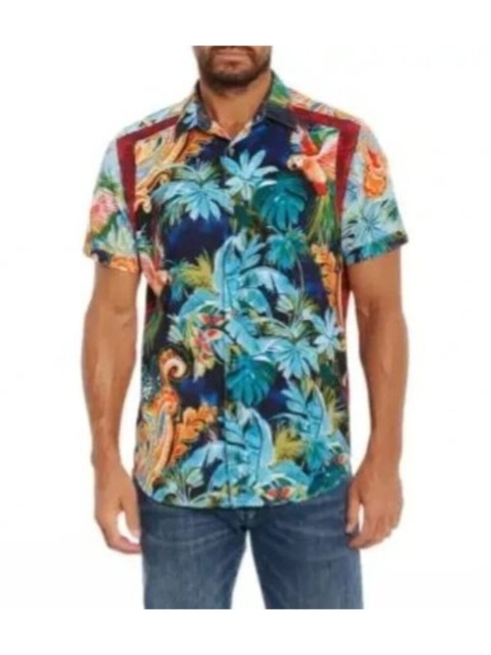 Robert Graham Birds of Paradise Short Sleeve Shirt Men's Size Medium NWT!